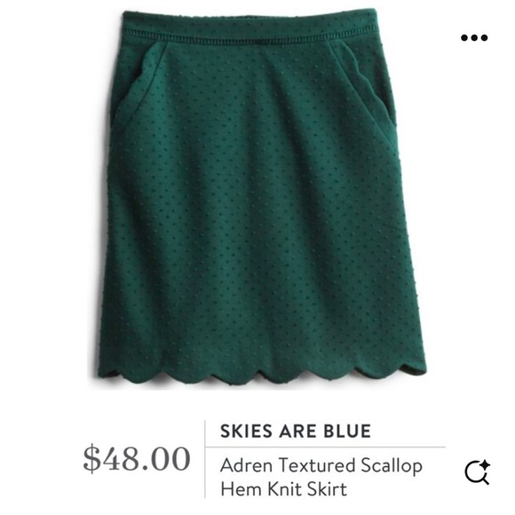 NWT Stitch Fix Skies are Blue Arden Textured Scallop Hem Knit Skirt - Picture 1 of 4